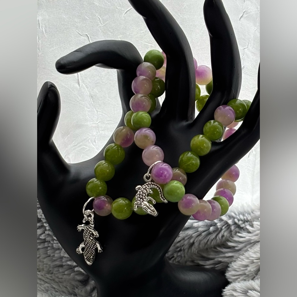 Alligator Lizard Beaded Bracelet Set
